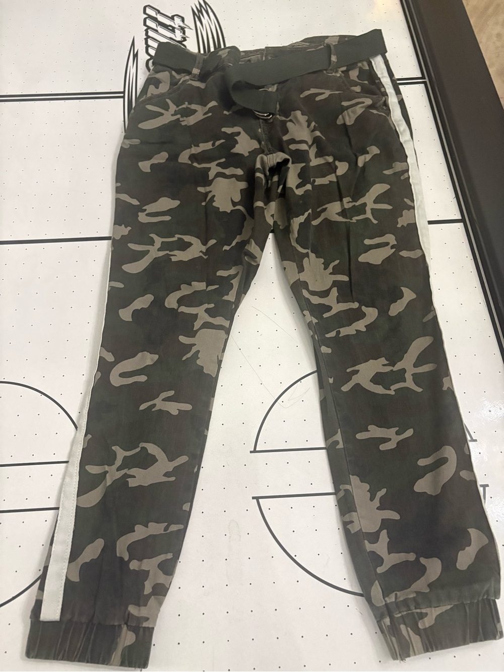 Camo Side-Stripe Joggers — Olive Green